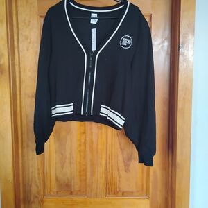 PINK Victoria's Secret Black and White Varsity Jacket